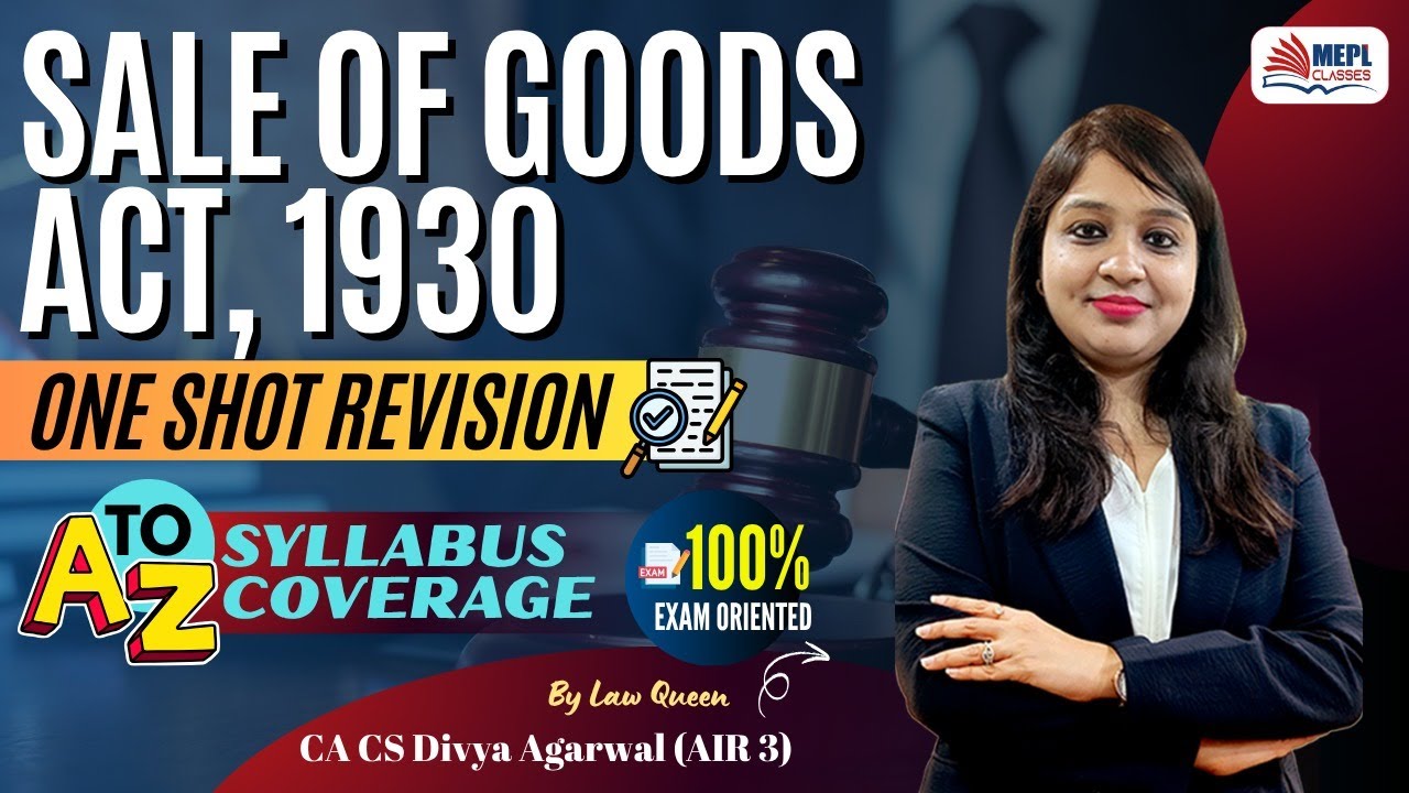 SOGA, 1930 - ONE SHOT REVISION🚀For CA/CS/CMA Foundation/Inter By Divya Agarwal Mam | MEPL