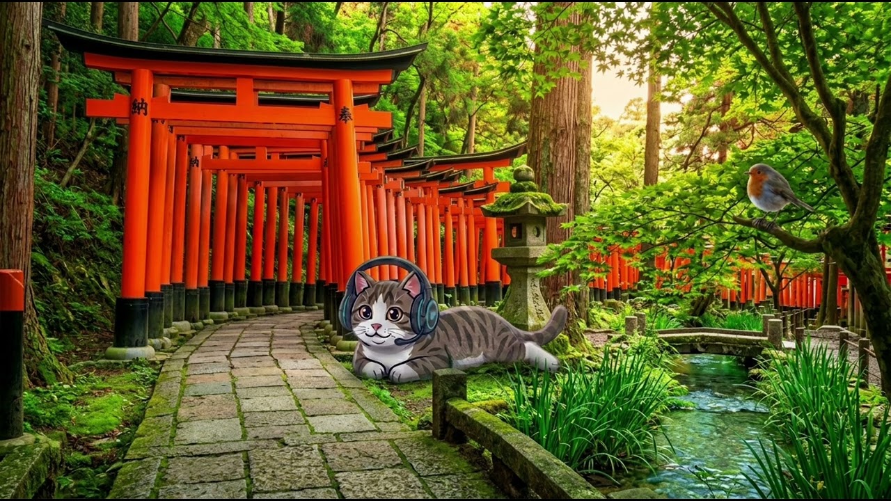 Fushimi Inari Summer Vibes | 60 Min Gentle Ambient Music & Shrine Serenity for Relaxation & Focus ☀️