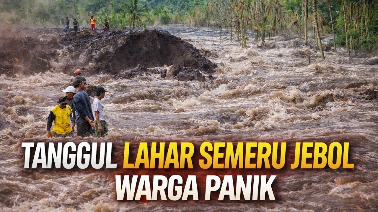 INNALILLAHI..! TANGGUL JEBOL DITERJANG BANJIR LAHAR SEMERU WARGA PANIK