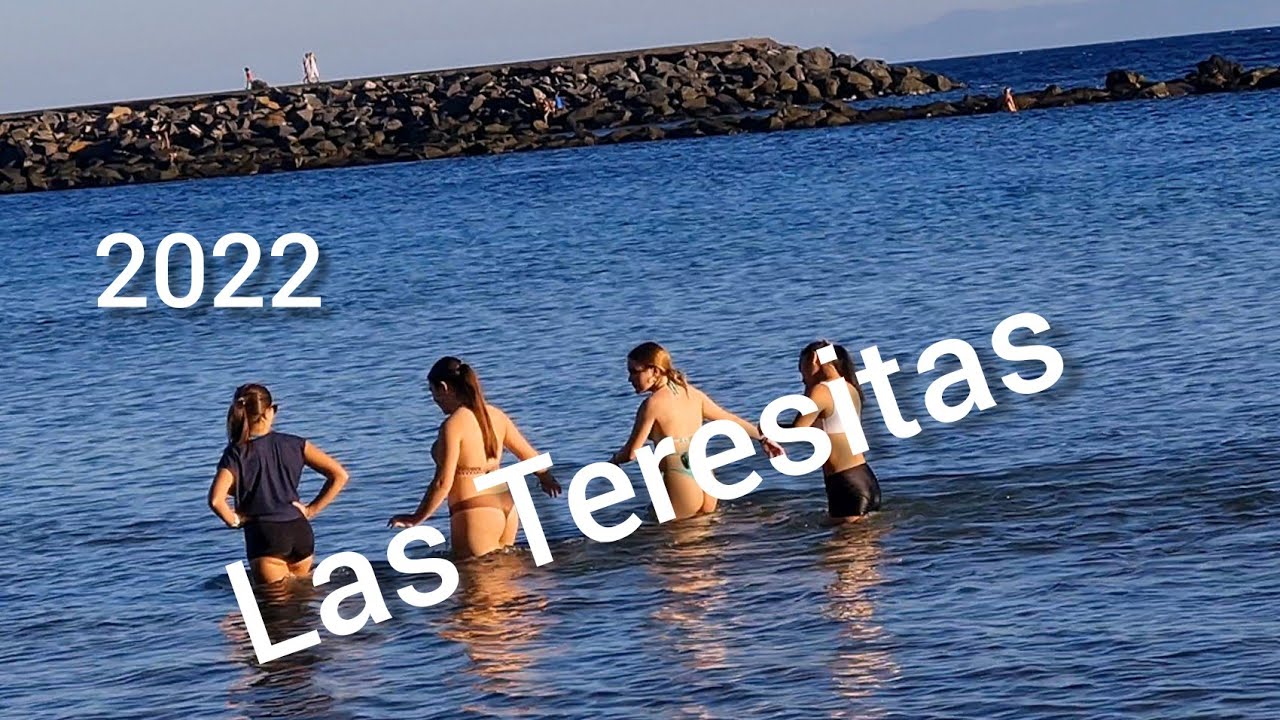 🌍 Tenerife Beach for New Year  2022. Las Teresitas. Santa Cruz. Spain. 4K