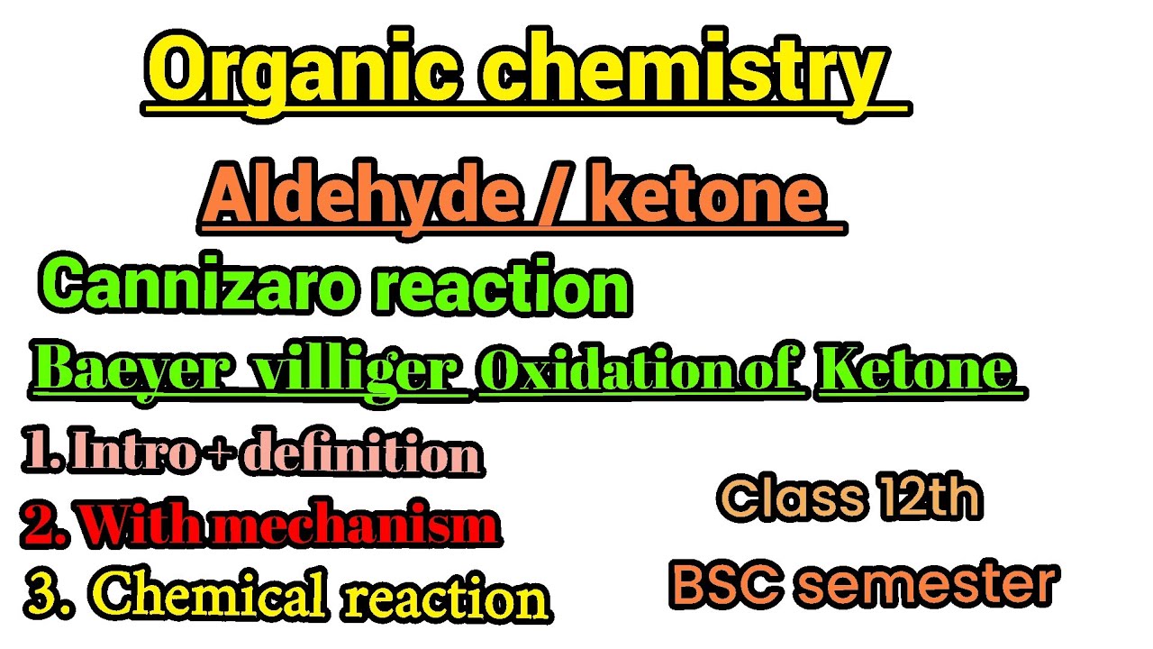 Cannizaro reaction / baeyer villiger oxidation reaction # into + definition # class12th #bscsemester