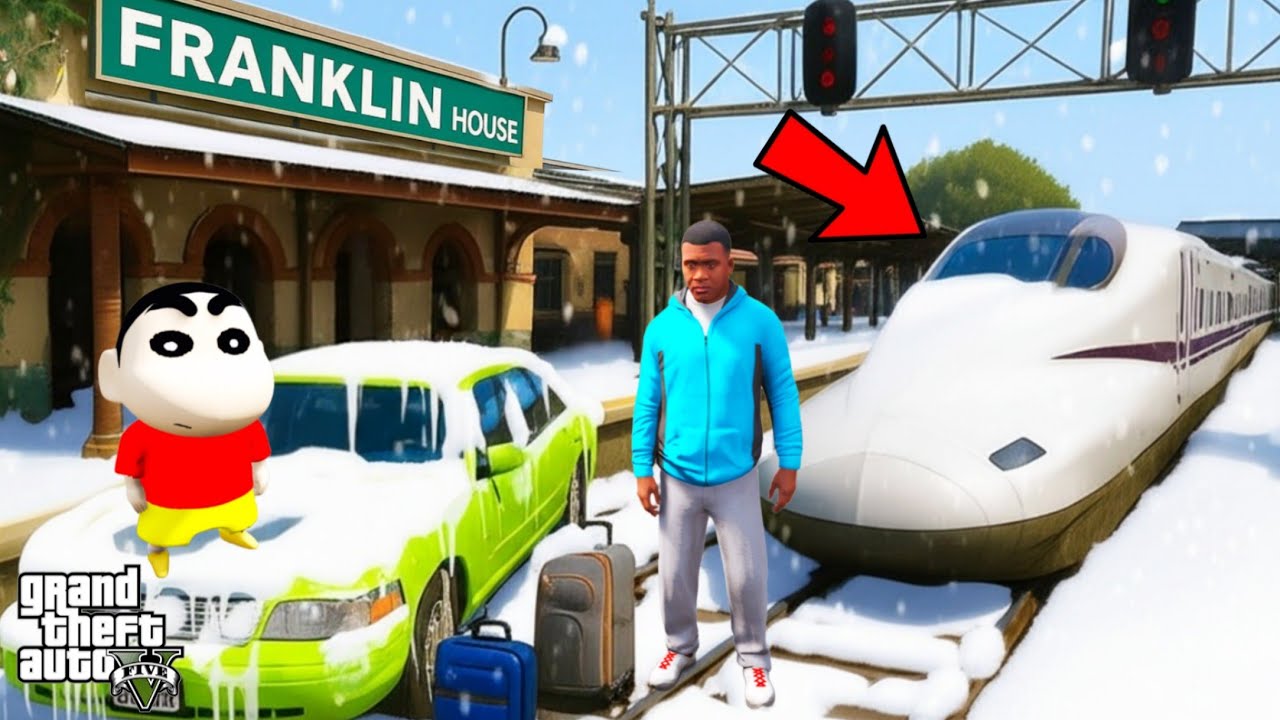 Franklin And Shinchan Travelling A Expensive Bullet Train or Come Back To Los Santos in GTA V