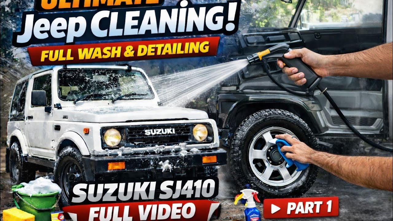 Ultimate Suzuki SJ410 Jeep Cleaning | Full Wash & Detailing Part 1