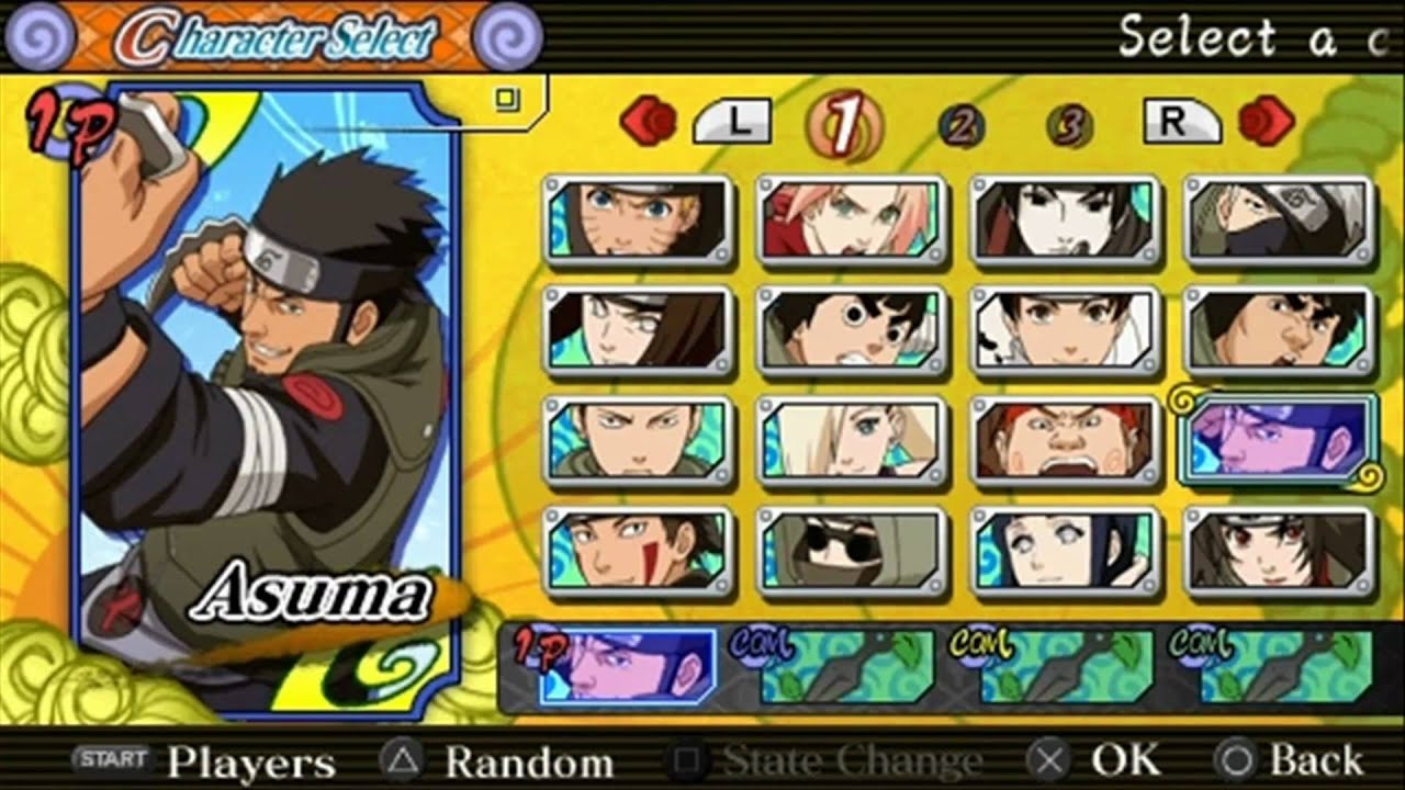 naruto shippuden ultimate ninja heroes 3 all characters+english voices