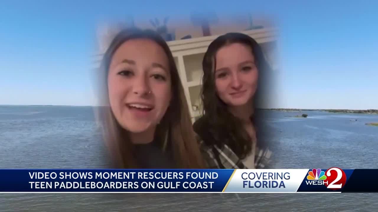 2 Florida teen girls missing overnight on paddleboard trip found cold but safe. Rescuers share story