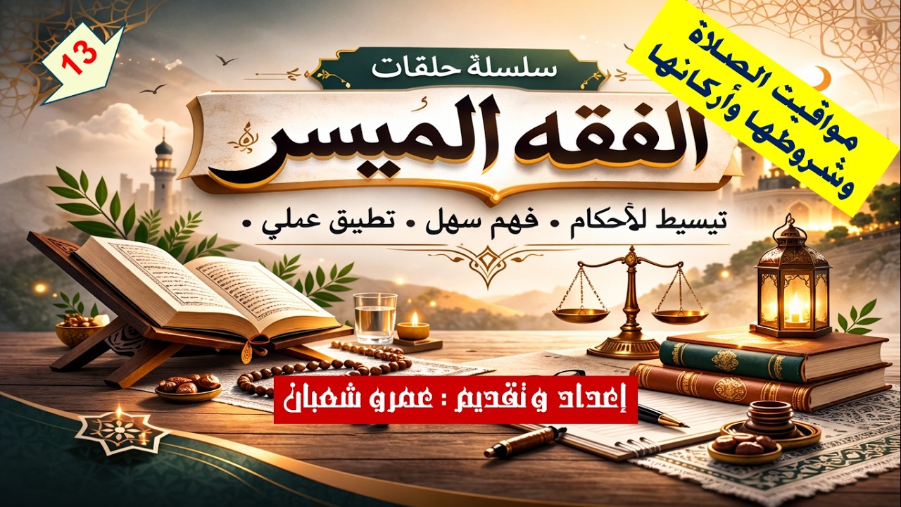 مواقيت الصلاة وشروطها وأركانها ، الحلقة ١٣ ، الفقه الميسر 