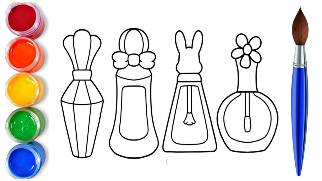 How to draw easy nail paint bottle | easy drawing step by step for kids