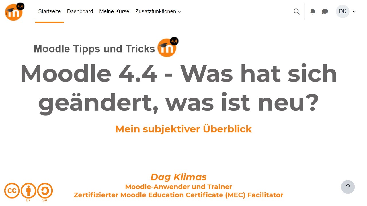 Moodle 4.4 -  Was hat sich geändert, was ist neu?