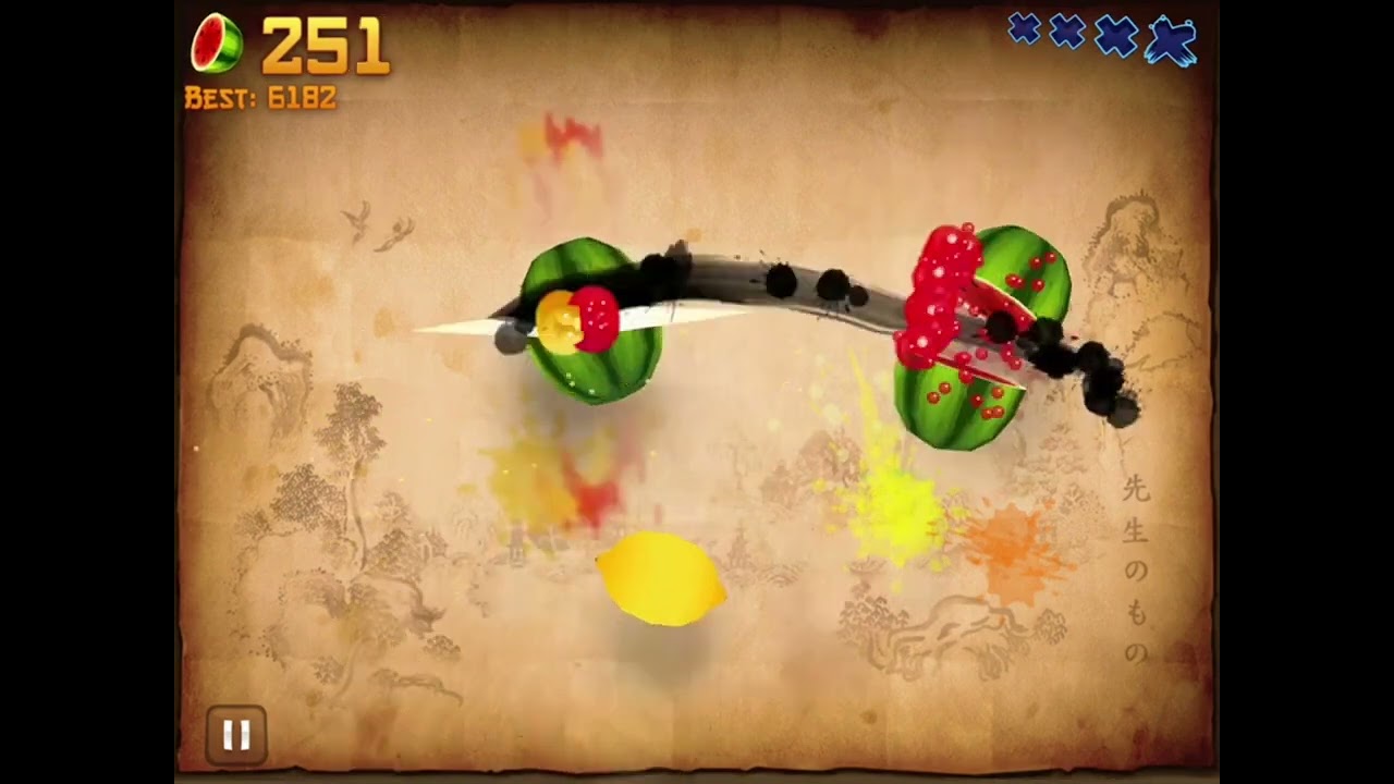Fruit Ninja - Parchment + Calligraphy Brush