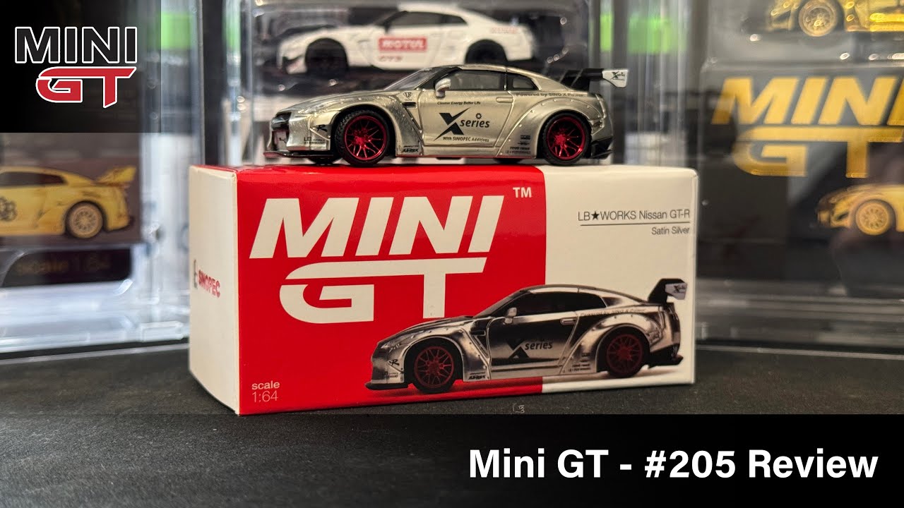 Mini GT - LB WORKS Nissan GT-R R35 - Satin Silver - SINOPEC Exclusive MGT00205 #205