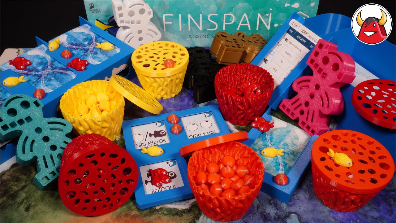Flossenschlag Finspan Brettspiel Boardgame Insert Inlay Organizer Tokens