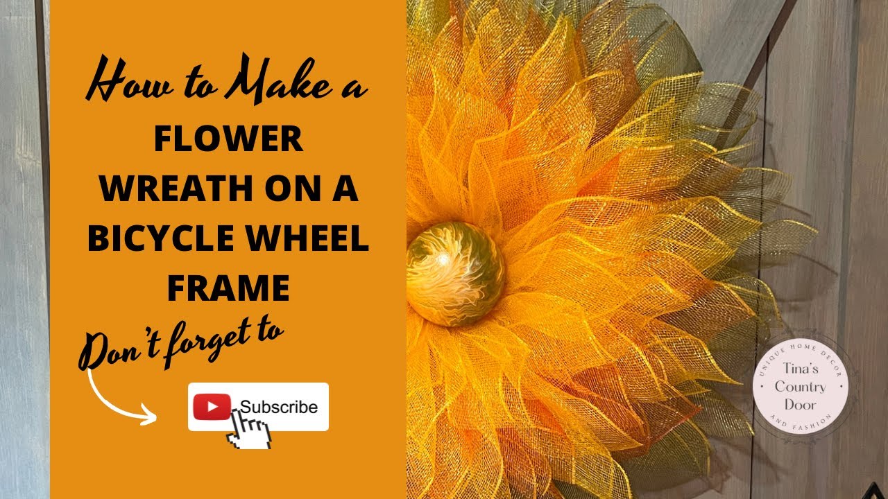 How to Make a Flower Wreath on a Dollar Tree Bicycle Wheel Frame