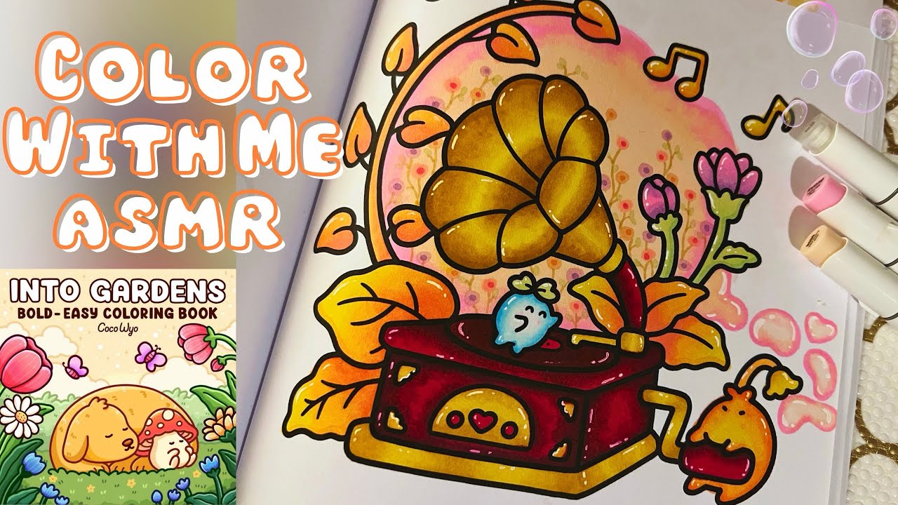 Color With Me ✨ Into Gardens by Coco Wyo using Ohuhu markers ✨ ASMR coloring