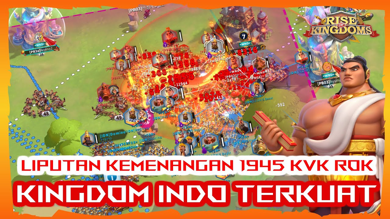 KD INDO TERKUAT 1945 MENANG KVK RISE OF KINGDOMS