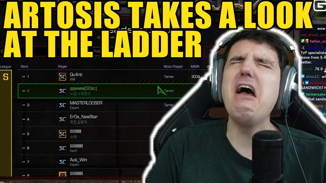Arty looks at the Ladder w/ Chat - Artosis Clips - Starcraft: Remastered Broodwar