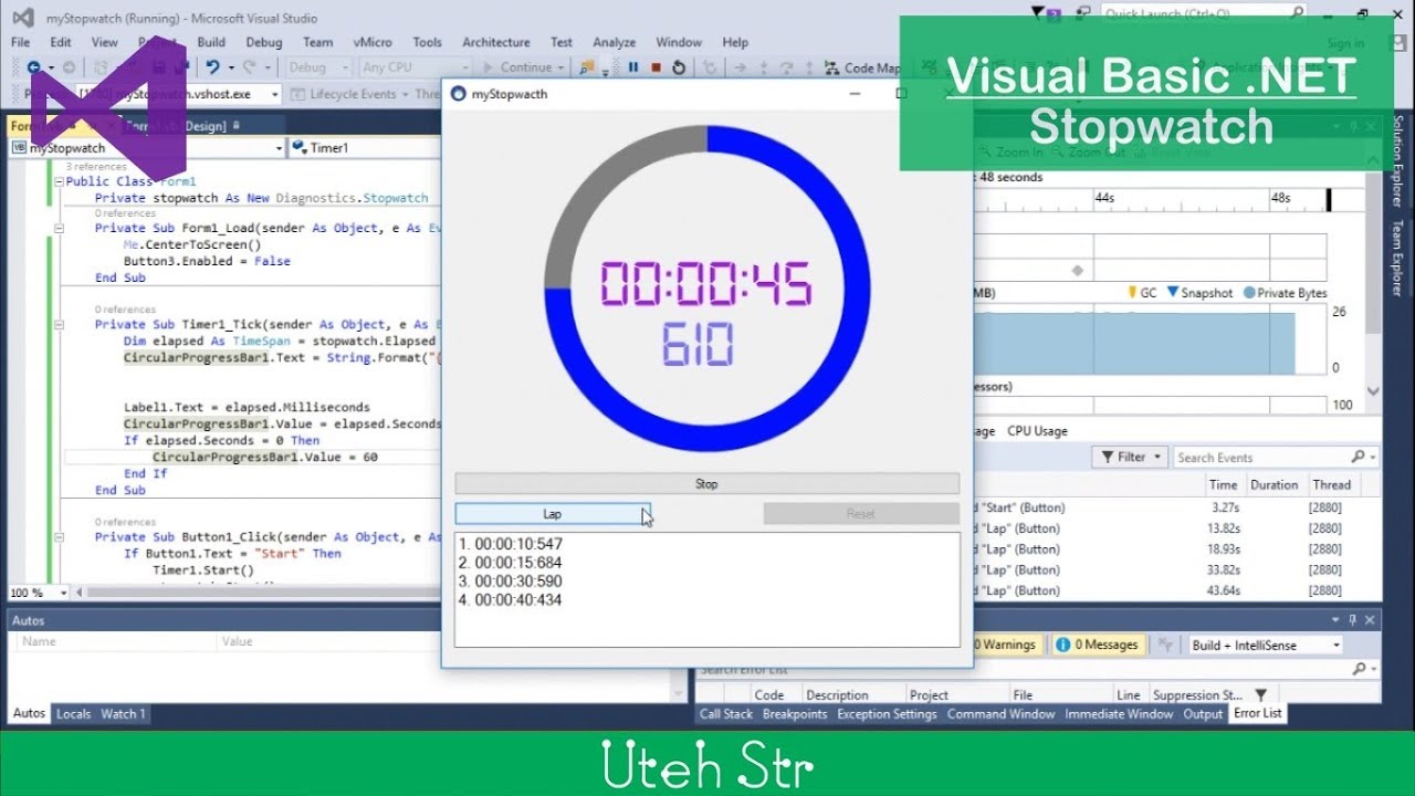 Visual Basic .NET | Stopwatch