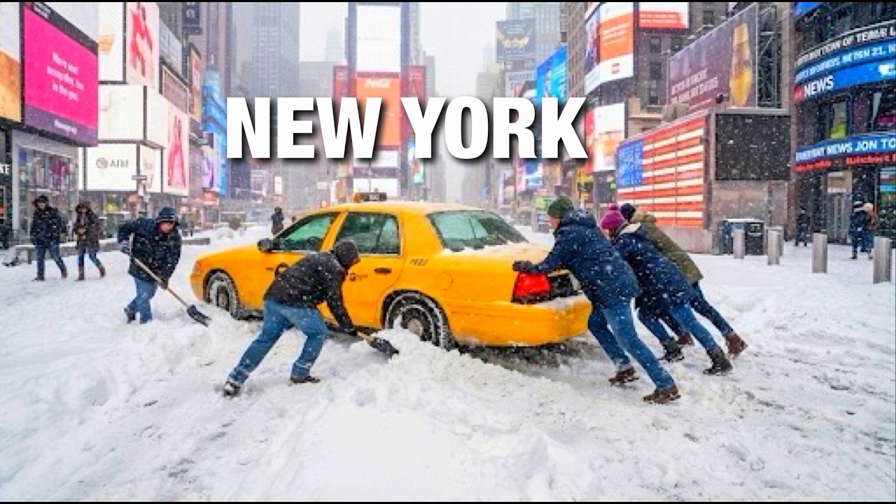 NYC 6AM Snow Walk in Manhattan First Snowfall in New York City 4K Snow Ambience NYC Christmas 2025