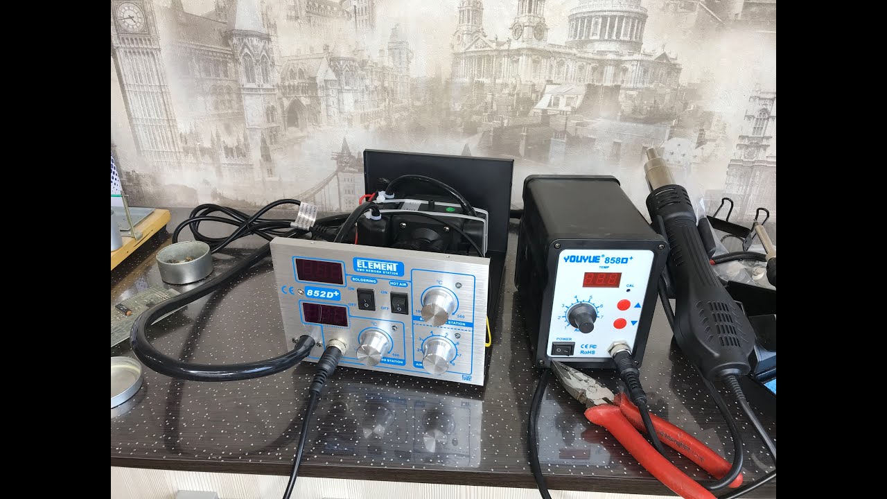 Новая Паяльная Cтанция Element 852d+. Турбинная или Компрессорная тише. Наконечники для паяльника
