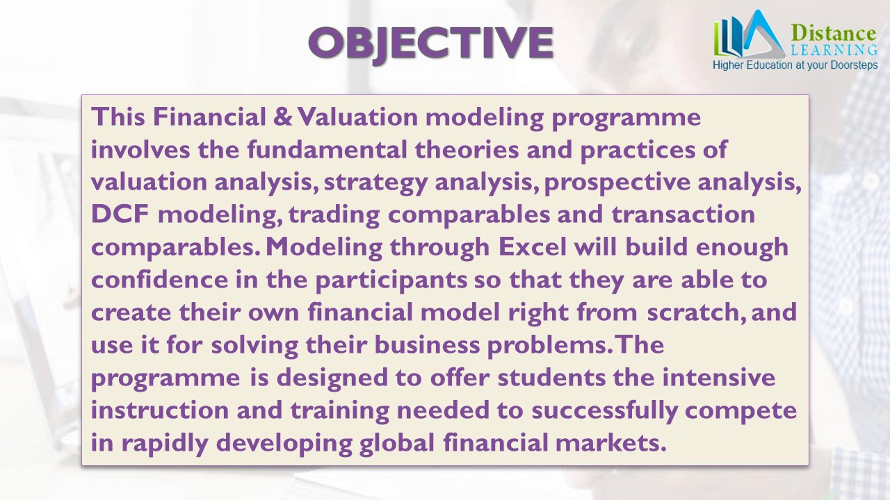 Distance Education PGDM in Foundation Research and Valuation Modeling