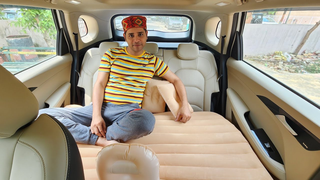 AllExtreme Inflatable Car Bed Mattress with Two Pillows | Best Inflatable Bed For Long Car Trips.