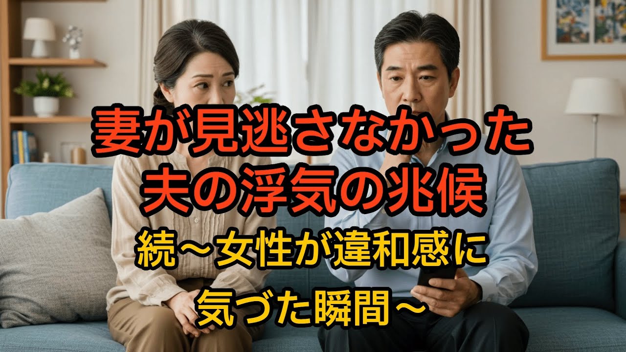 『妻が見逃さなかった夫の浮気の兆候3 4』～シニア女性が違和感|夫の裏切り”の兆候とは