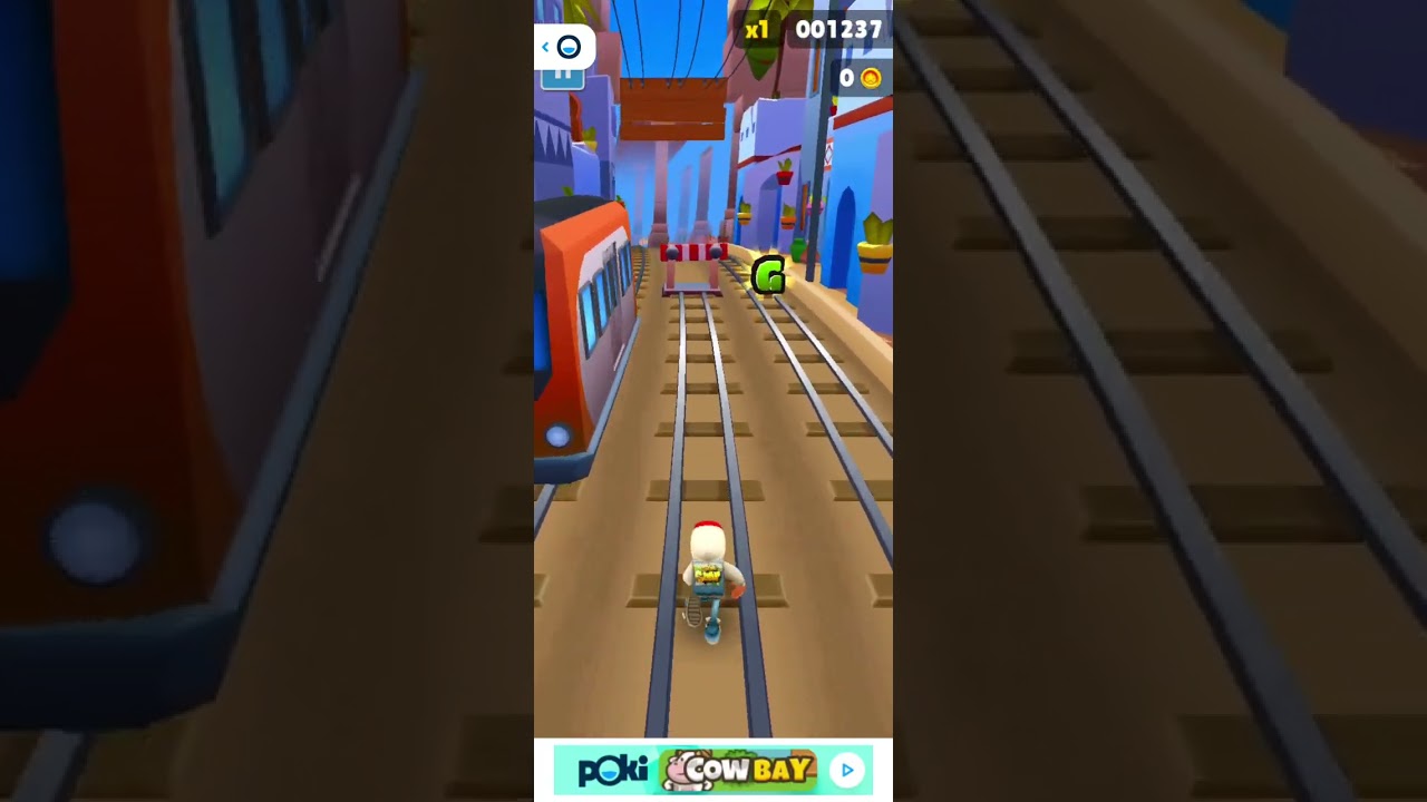 I play subway surfers no coin challenge in poki.com