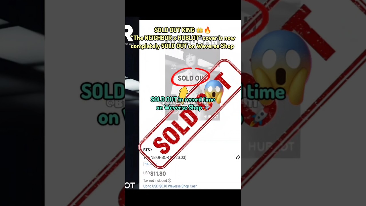 SOLD OUT KING 👑🔥His &ldquo;The NEIGHBOR x HUBLOT&rdquo; cover is now completely SOLD OUT on Weverse 😱 #jungkook