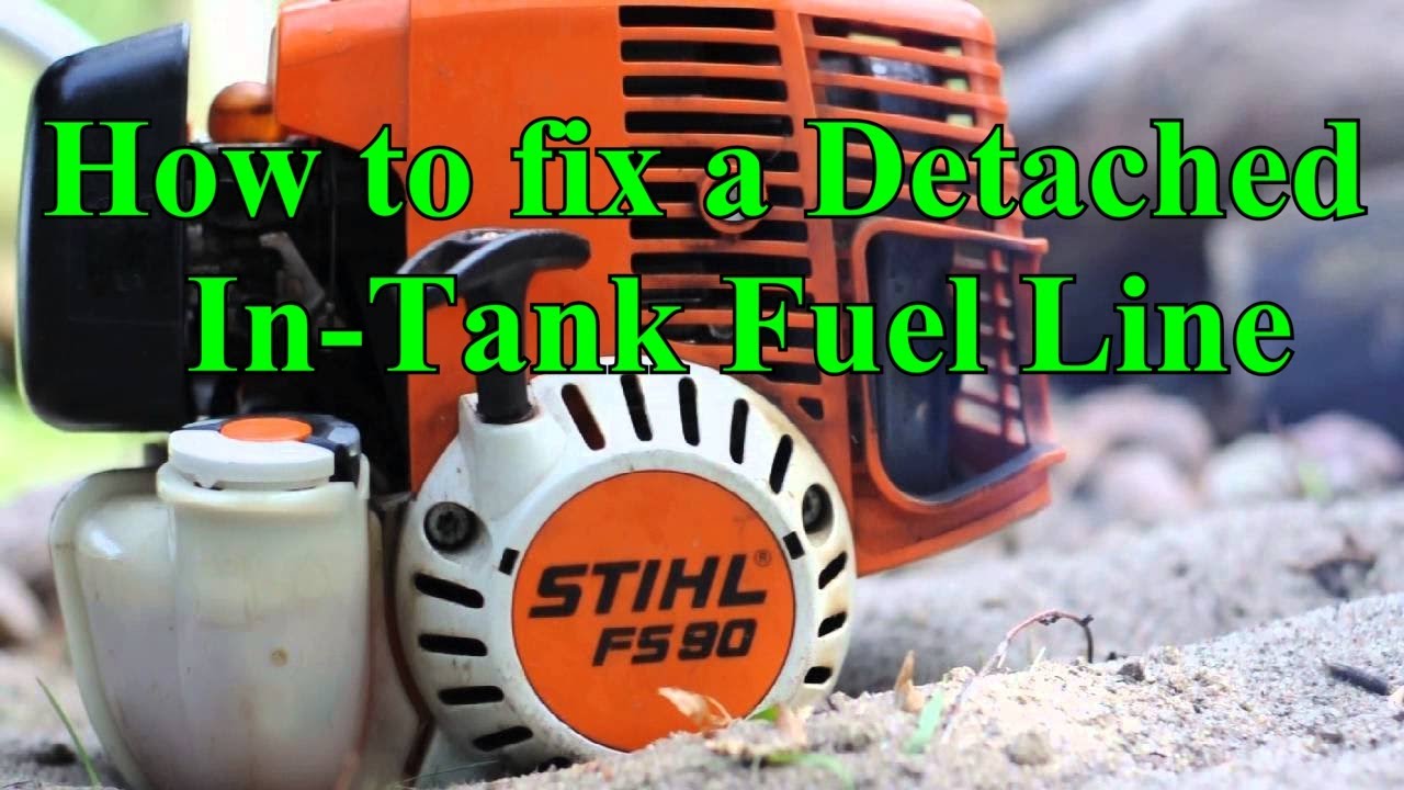 Триммер Stihl. Как устранить проблему с отсоединившимся топливным шлангом в баке.