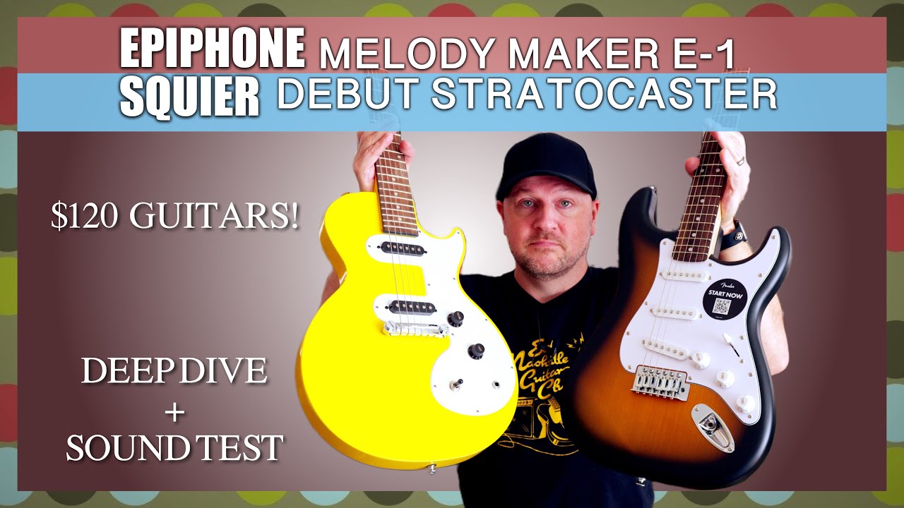 Обзор и тестирование звучания Epiphone Melody Maker E-1 и Squier Debut Stratocaster.
