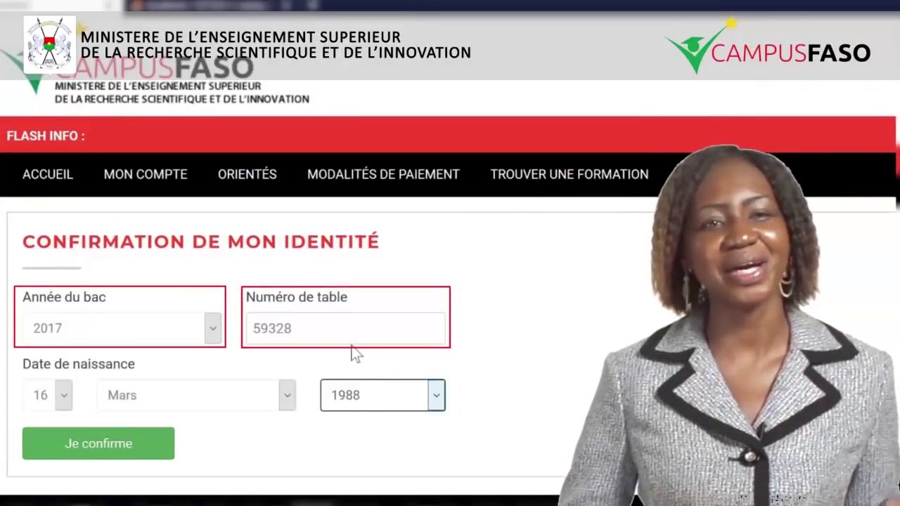 Procédure de demande d'orientation sur campusfaso.bf