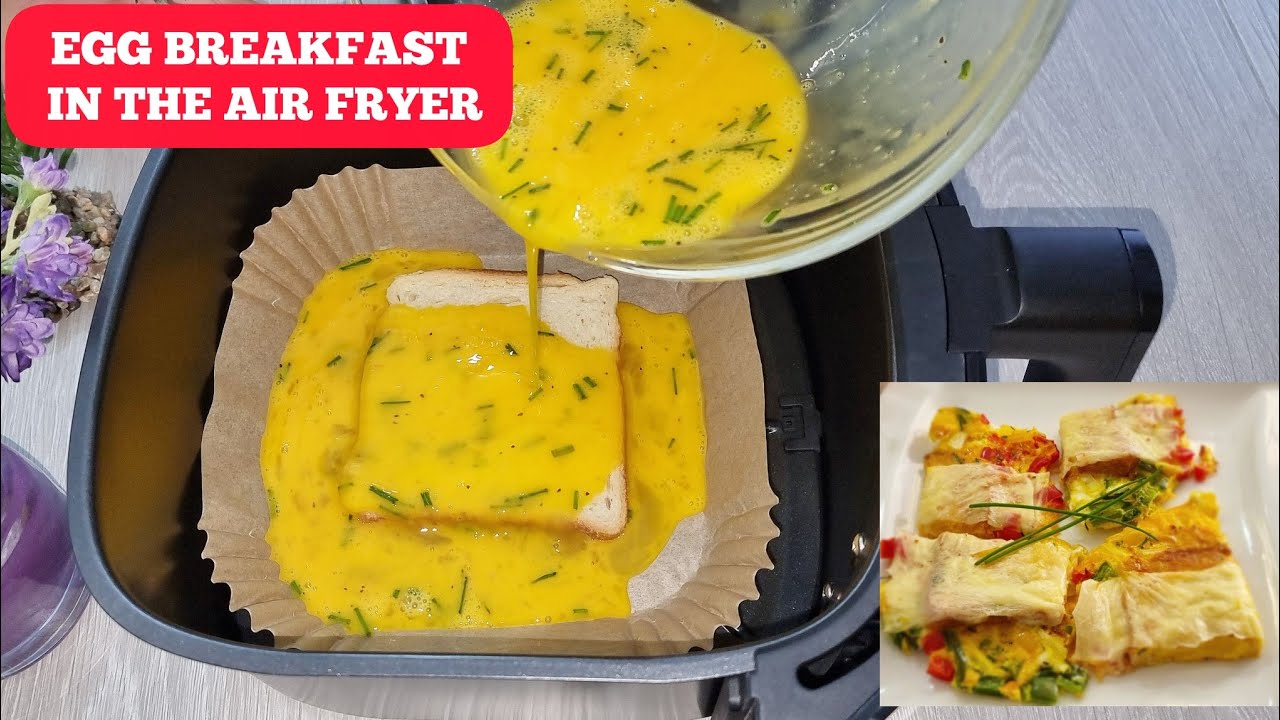 SIMPLE AIR FRYER EGG and BREAD  BREAKFAST RECIPE YOU HAVE TO TRY. JUST ADD CHEESE.