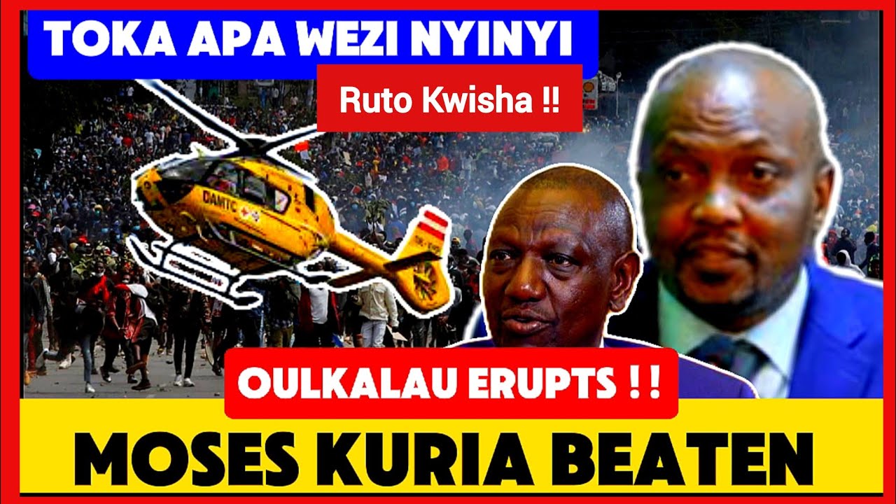 MOSES KURIA & ALL RUTO'S MPS FORCED TO ESCAPE OULKALAU AS RESIDENTS ERUPTS CHASING THEM!!