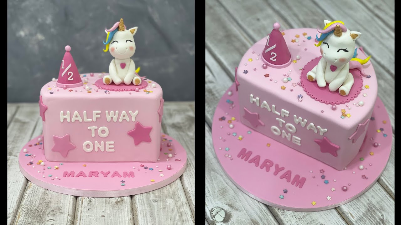 Unicorn Half Year Birthday Cake