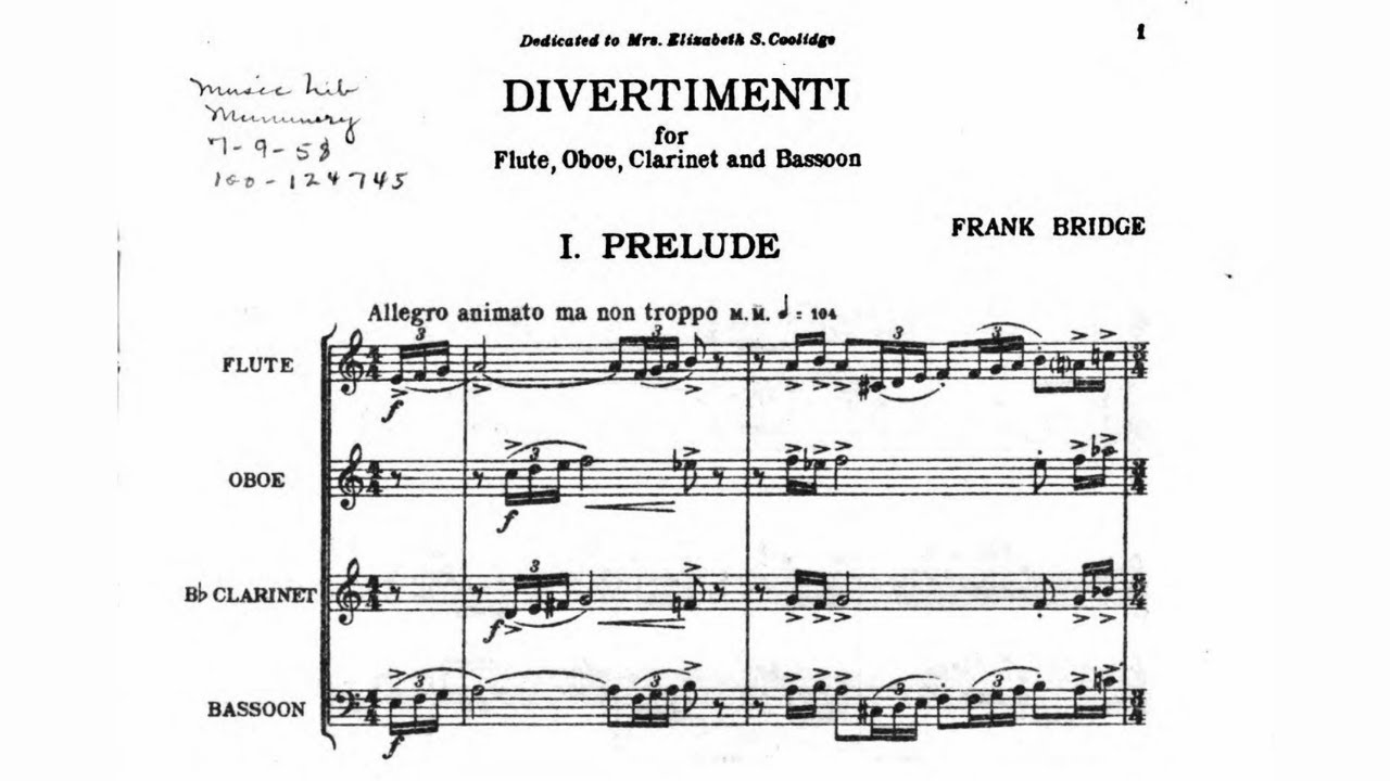 Frank Bridge: Divertimenti (1934-1938)