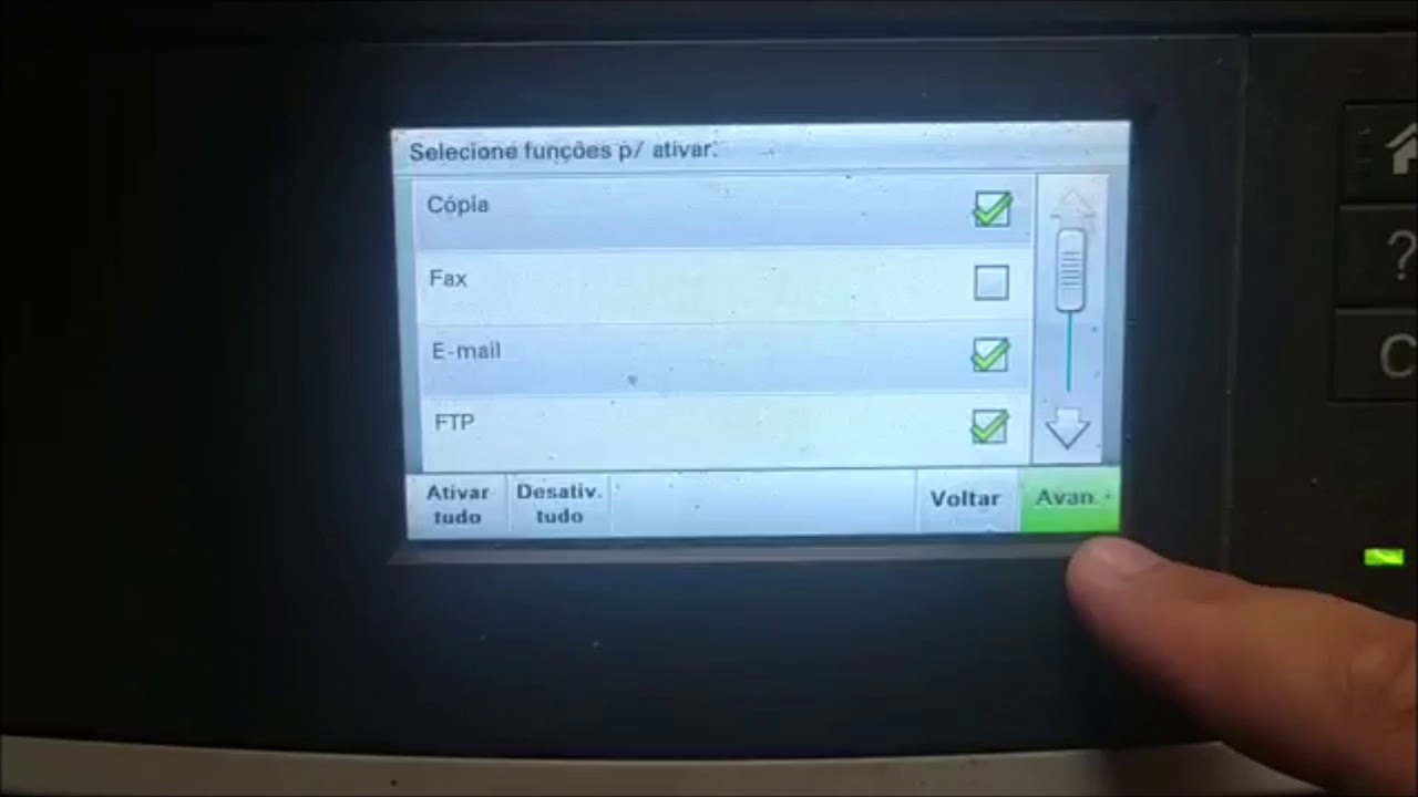 Ativando configura&ccedil;&atilde;o inicial e adicionando fun&ccedil;&otilde;es na Lexmark MX MS - SoliCopy