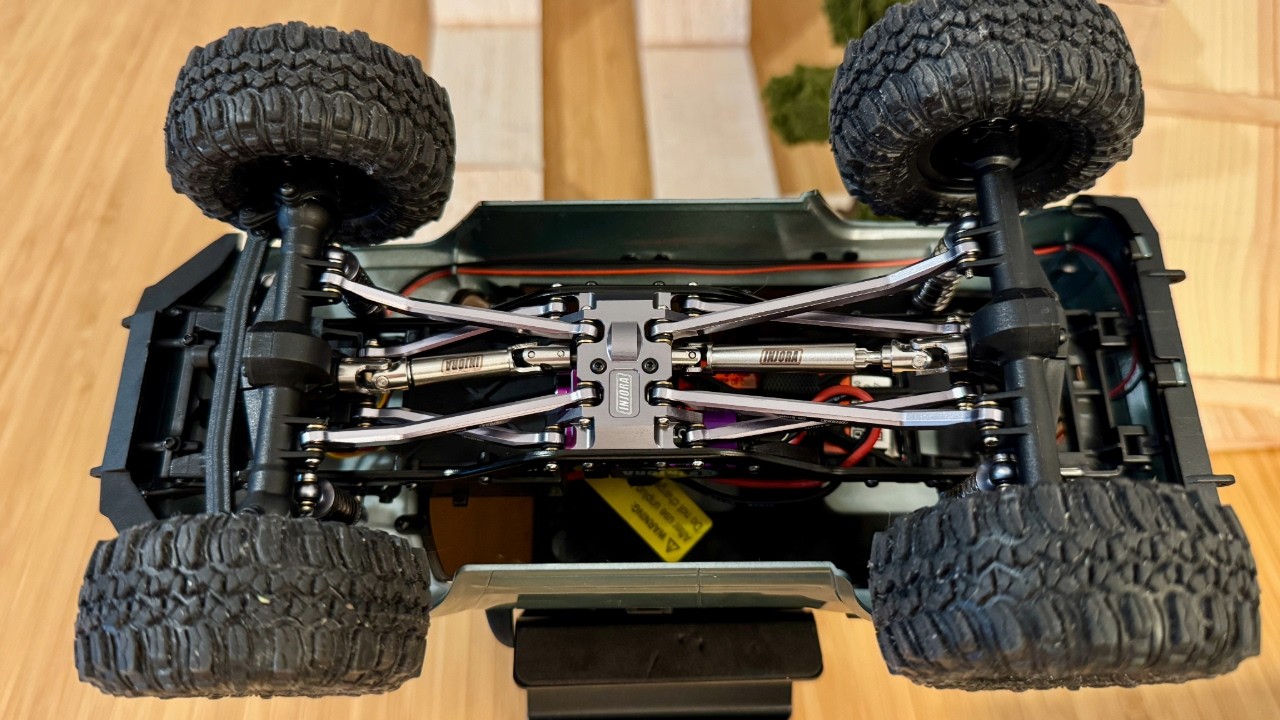 Injora Overhaul: 050 50T Purple Motor + Transmission, High Clearance Links, Skid Plate