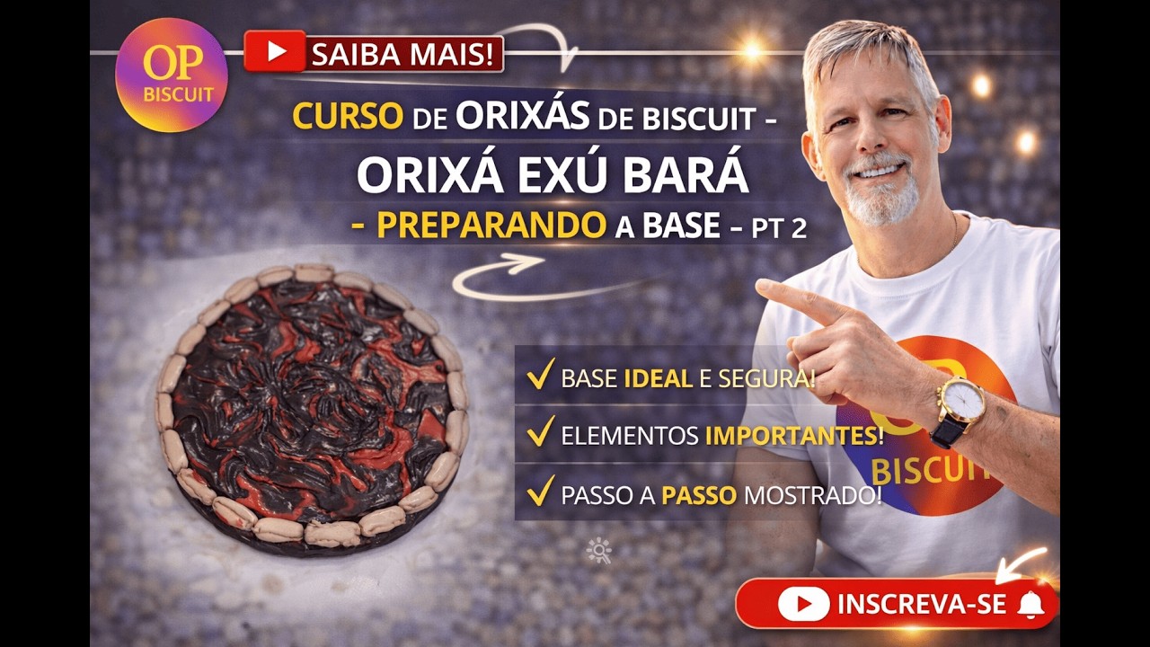 CURSO DE ORIXÁS DE BISCUIT - ORIXÁ EXÚ BARÁ  - PREPARANDO A BASE - PT 2
