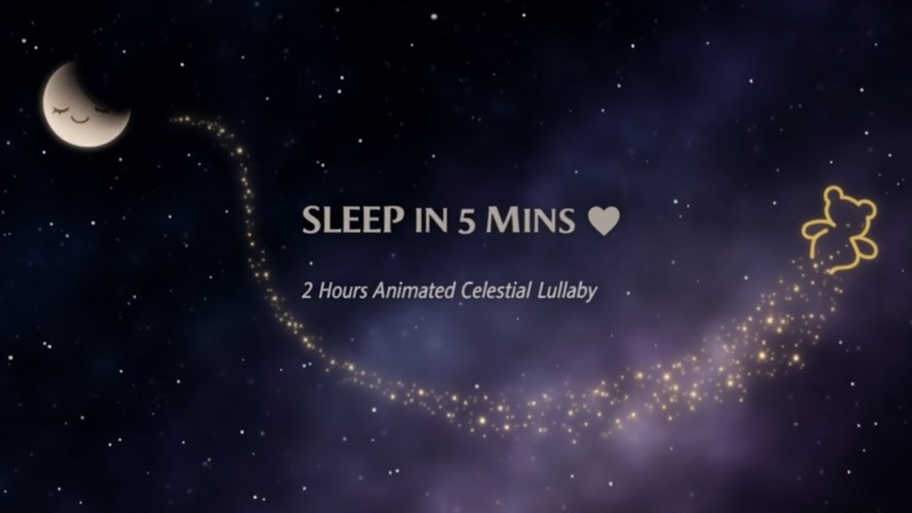 2 Hour Baby Sleep Lullaby – Gentle Humming + Dark Dreamy Space Animation