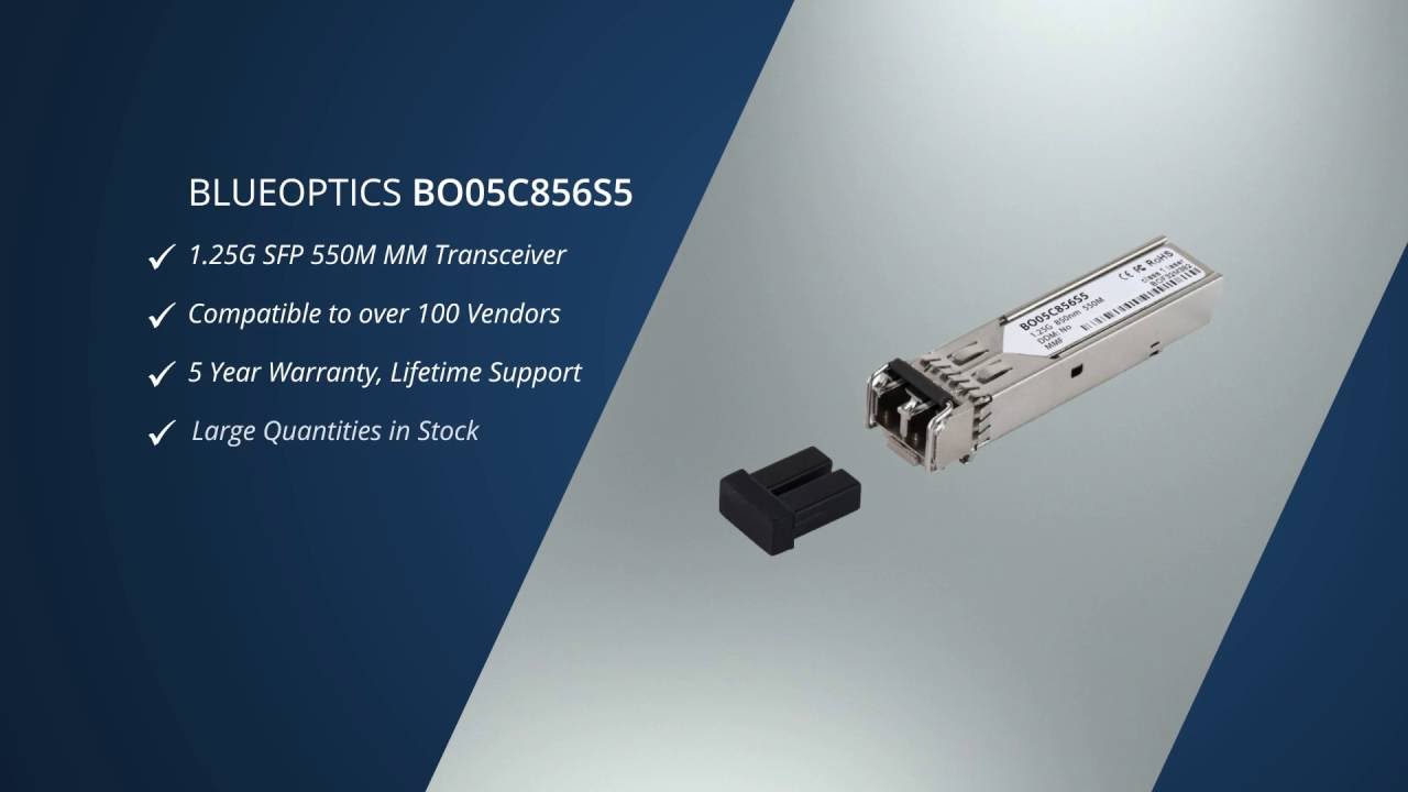 BlueOptics&copy; BO05C856S5 - SFP Optical Transceiver 1000BASE-SX, 850nm, 550M
