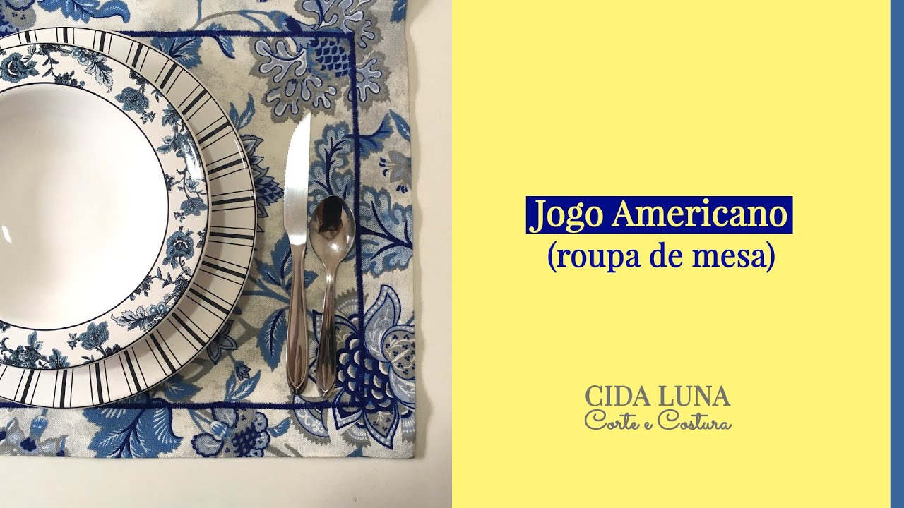 Jogo americano de mesa - Passo a Passo Cida Luna #jogoamericanoazul