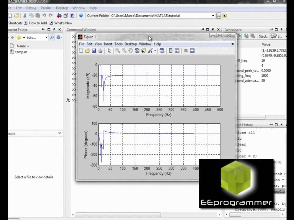 MATLAB Tutorial -  create and apply a low pass filter (Elliptic filter)