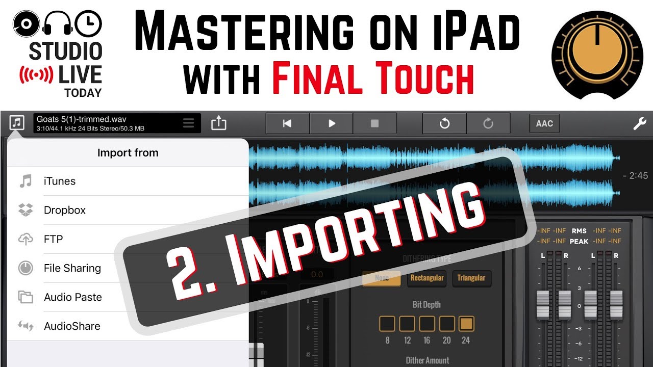 How to import songs in to Final Touch on iPad