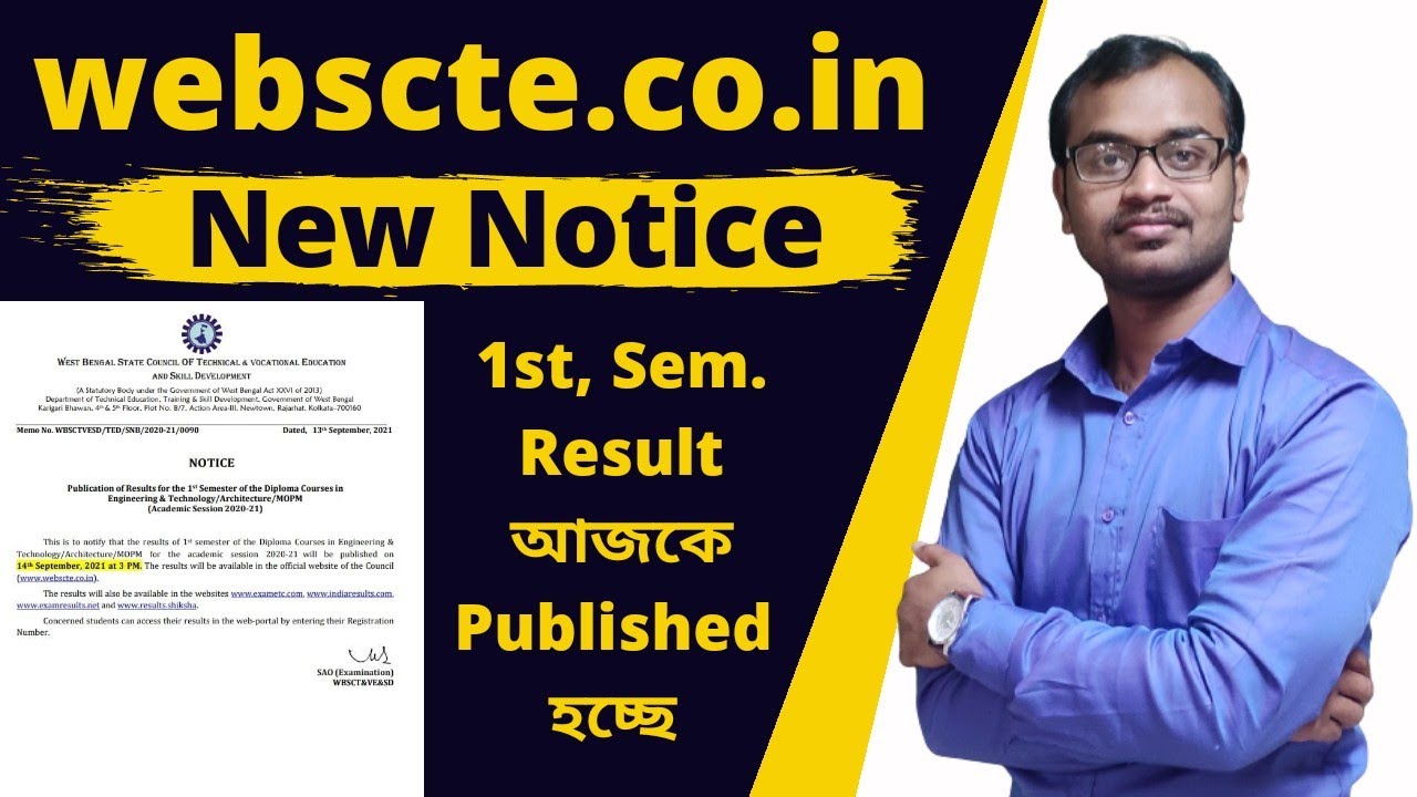 webscte.co.in New Notice || 1st Sem. Result Published at 14th September, 3PM