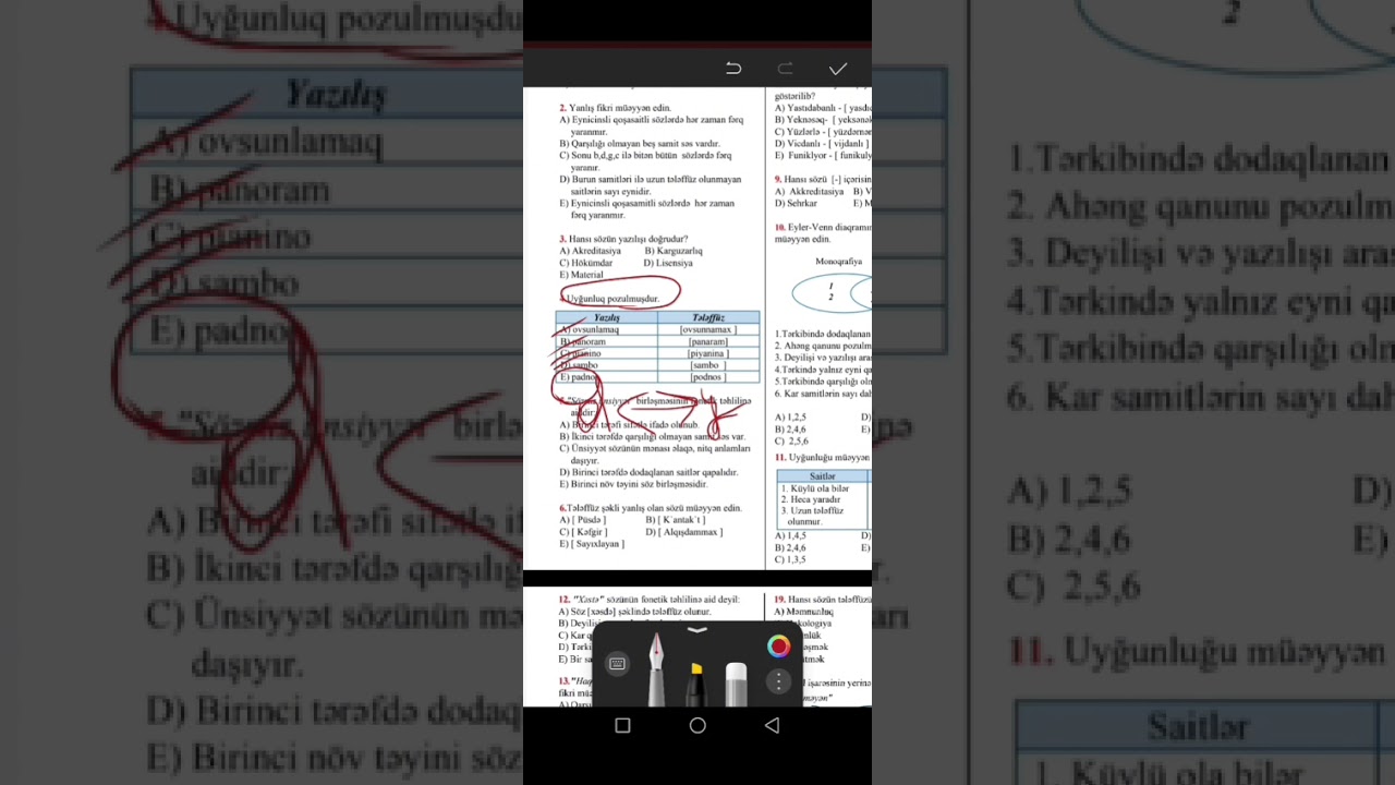 11 ci siniflər üçün Buraxılışa dəstək sınaq 1 Azərbaycan dili part1
