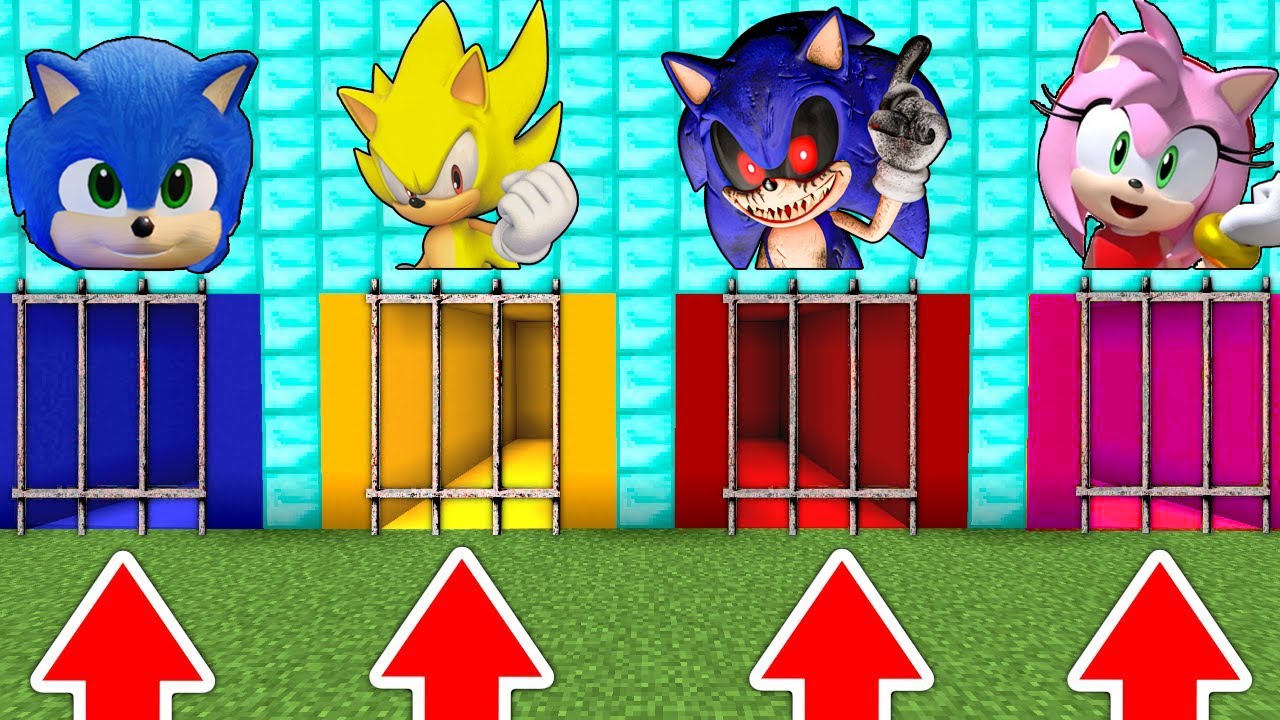 NIE WYBIERZ ZŁEGO WIĘZIENIA SONIC EXE, BABY SONIC, SUPER SONIC, AMY ROSE w MINECRAFT!