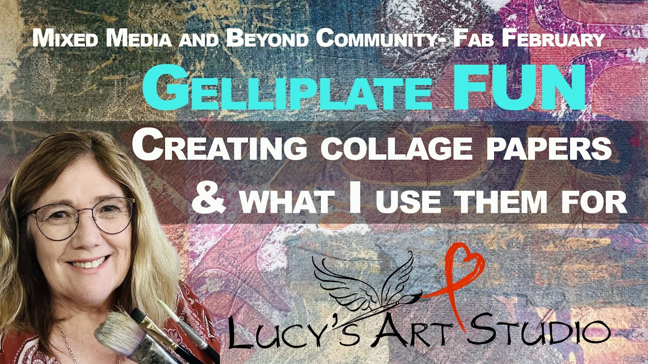 Gelliplate making collage papers and what to do with them With Lucy