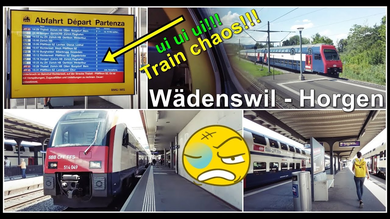 Unterbruch im Bahnhof Richterswil / Zugfahrt von Wädenswil nach Horgen, Kanton Zürich, Schweiz 2022