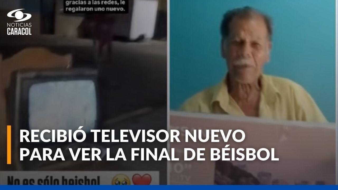 Fanático de béisbol en Venezuela recibe televisor tras 55 años para ver la final histórica