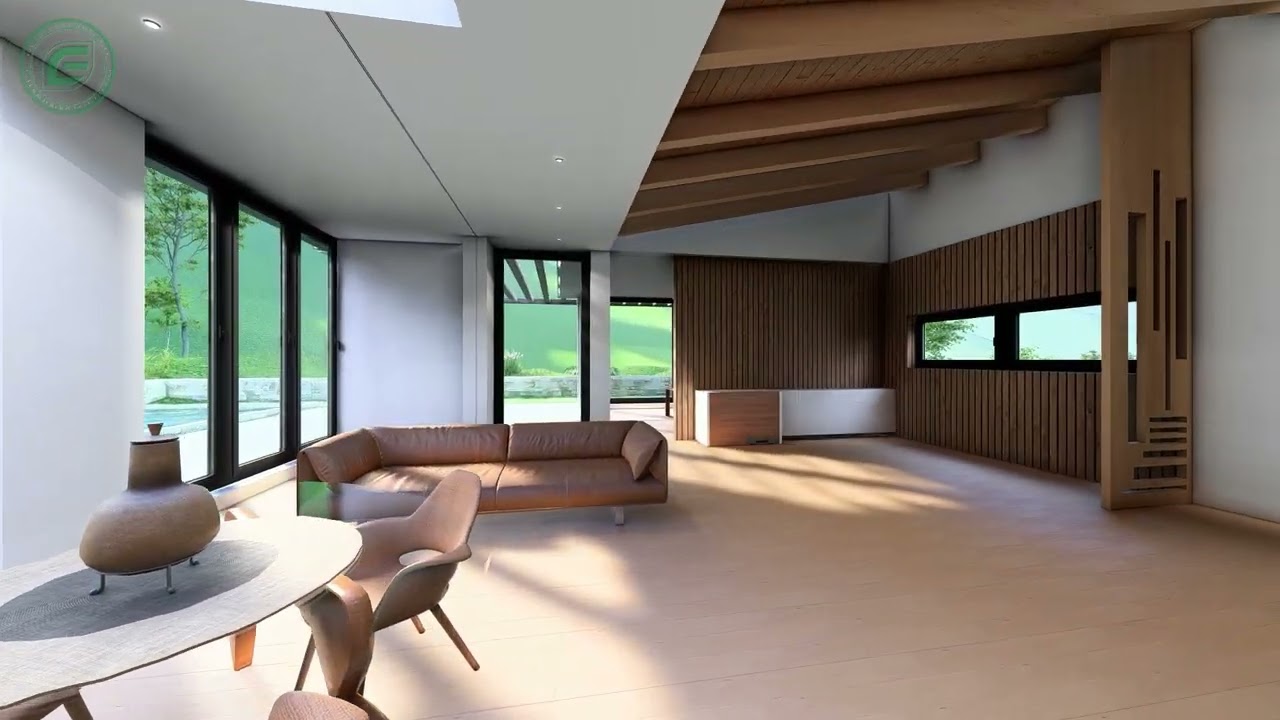 Villa unifamiliare sostenibile: idea di ristrutturazione interna.