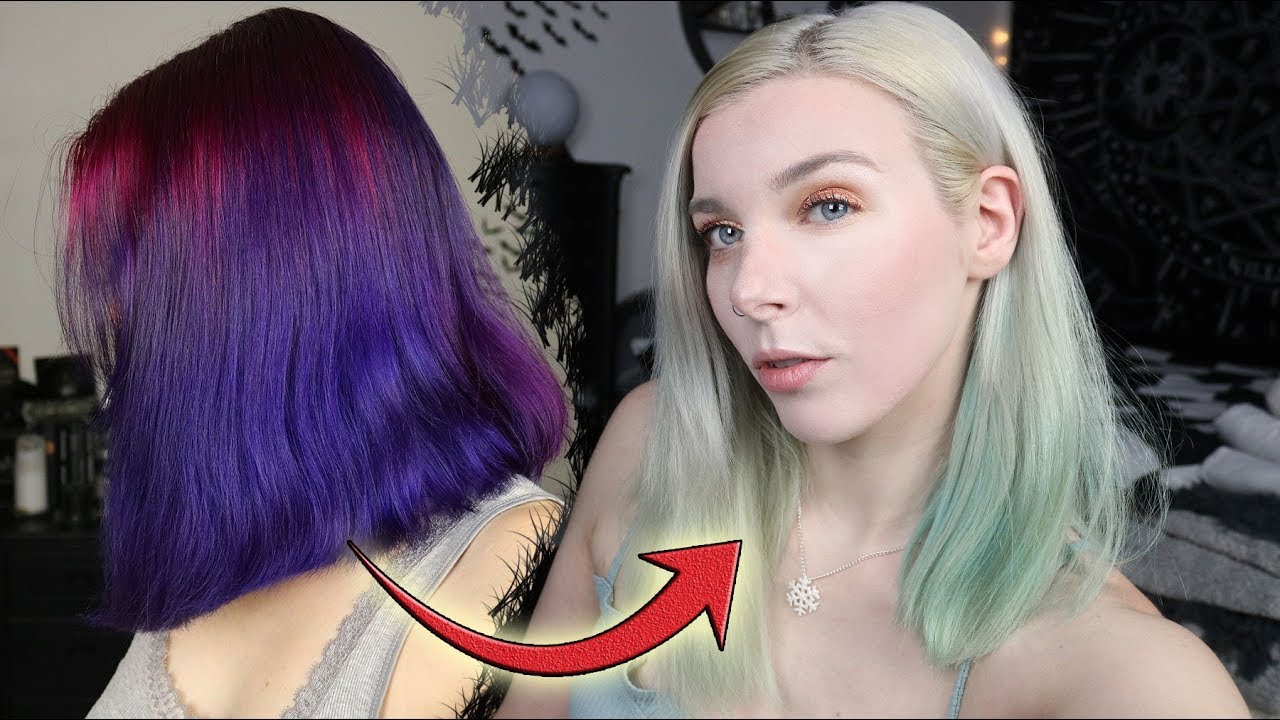LILA zu WEIß - Bunte Haarfarbe auswaschen (Plum, Violet, Dark Tulip, Rose Red)